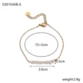 Detail showing dainty gold chain bracelet dimensions 15+5cm and pearl section length 2.6cm - Bracelet (GS01636B-6)