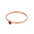 Minimalist rose gold birthstone ring featuring a delicate round purple gemstone inlay - Size 5 / Rose Gold * Light Pink