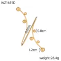 Dimensioni dettagliate del bracciale geometrico dorato con indicazioni di peso - 交错金属球款式(WZ1615D)