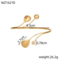 Vista dettagliata del bracciale geometrico dorato con dimensioni e peso del prodotto - 四线点缀双饰款式(WZ1621D)