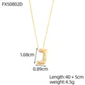 Collar bañado en oro con colgante de letra J con cristales, cadena de 45cm. - Letra J