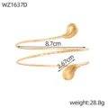 Dettaglio dell'elegante bracciale a spirale dorato per braccio con misure e peso - 螺旋双层水滴款式(WZ1637D)