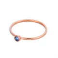 Bague élégante plaquée or rose minimaliste avec une pierre de naissance bleue - Taille 5 / Or Bleu