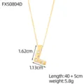 Collar dorado minimalista con colgante de letra L y pequeños cristales brillantes - L