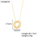 Elegante collar con colgante de letra O dorada y cristales, longitud ajustable 40+5 cm. - Letra O