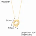 Elegante collar con colgante de letra Q dorada adornado con cristales brillantes - Letra Q