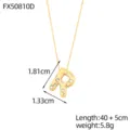 Refinado collar con colgante de letra R dorada y cristales, cadena de 45 cm ajustable - Letra R