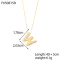 Exquisito collar inicial dorado con colgante de letra W con cristales para mujer, diseño minimal - Letra W