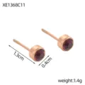 Elegant rose gold stud earrings featuring a purple zircon birthstone for daily wear - Rose Gold Dark Mauve (June)