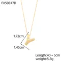 Elegante collar con colgante de letra Y bañado en oro con piedras de circonita - Letra Y