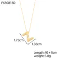Collar con colgante de letra Z dorado con brillantes diamantes de imitación y cadena ajustable - Letra Z