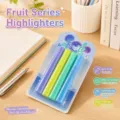 4er-Set Obstserie Textmarker in sanften Farben in Blisterpackung für Schule und Büro - 4er Set / Blau-Serie