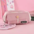 Großes rosa Mäppchen im japanischen Stil mit mehreren Fächern - Rosa