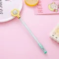 Creative cute candy-colored neutral pen featuring a golden flower and crystal bead top - 0.5mm / Green