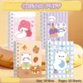 Set de 4 cuadernos de espiral A7 Kawaii con adorables ilustraciones de animales de crema - Profiterol / Paquete Individual