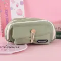 Grünes japanisches Stofffedermäppchen mit hoher Kapazität und Reißverschlüssen - Grün