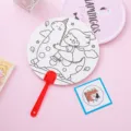 Educational DIY graffiti fan for kids featuring a cute dinosaur and girl line art - Running Trojan Horse