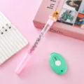 Lindo bolígrafo de gel rosa Capybara con purpurina líquida y adorno de dibujos animados - 0.5mm / Rosa Claro