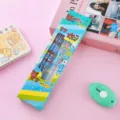 Schattige beer briefpapier set 5-delige geschenkdoos met potloden, liniaal, gum - Beer Thema / Blauw