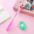 Lindo bolígrafo de gel rosa Capibara con arena movediza, purpurina y figura de animal - 0.5mm / Rosa rojo