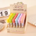 36-piece bear-shaped highlighter set in display box for students and journaling. - 小熊造型(NO:5898) / 36 Pcs/Set