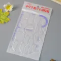 Règle de gabarit de fonction géométrique transparente multifonctionnelle pour les mathématiques - 19.2*11.7cm / Bleu