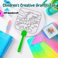 Abanico redondo de grafiti DIY para niños con diseño de cocodrilo de dibujos animados - Cocodrilo