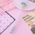 Cute light blue gel pen featuring a creative massage roller for stress relief and writing - 0.5mm / Blue