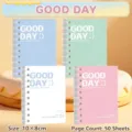Juego de 4 cuadernos de espiral A7 pastel con diseño 'GOOD DAY' para estudiantes - Que tengas un buen día / Paquete Individual
