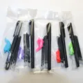 Erasable disappearing ink pen set with refills and silicone grips in individual bags - Pearlescent Film Header (5 Refills) / 1 Pen Body + 1 Grip Corrector