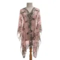 Copricostume in chiffon rosa con elegante stampa a catena e leopardo - Scialle Kimono / 160x100cm / Rosa