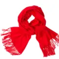 Eleganter roter Strickschal mit Fransen für Damen, weiche und warme Stola für den Winter - Rot