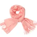 Eleganter hellrosa Winter-Schal mit feinen Fransen und Quasten in zeitlosem Uni-Look - Rosa