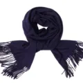 Hochwertiger dunkelvioletter Strickschal mit eleganten langen Fransen für den Winter - 70*180cm / Marineblau