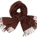 Einfarbiger brauner Winterschal mit Fransen, weicher Strickschal für Herbst und Winter - Kaffeebraun
