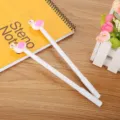 Stylos à gel blancs décoratifs mignons flamant rose et cygne pour papeterie créative - 0,5mm Pointe Aiguille / Blanc