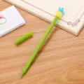Cute green cactus cartoon gel pen with sunny day cap for students and office stationery - 0.5mm / Green