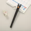 Creative cartoon reindeer gel pen with cute elk head design for students and gifts - 0.5mm / Black