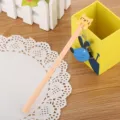 Cute peach-colored cartoon cat gel pen for creative student stationery and office use - 0.5mm / Beige