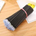 Large bundle of black heat erasable gel pen refills with protective caps for students - 100 Packs / Black