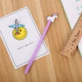 Adorable purple unicorn gel pen stationery with cartoon horse for student exams - 0.5mm / Purple