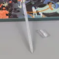 Bolígrafo de gel pastel blanco de alta capacidad con cuerpo translúcido para álbumes - 0.5mm / Plateado