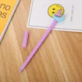 Cute purple gel pen featuring a cartoon moon and unicorn topper for stationery lovers - 0.5mm / Purple