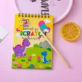Quaderno creativo di carta da grattare a dinosauro con stilo in legno per grattare - single opp bag / Dinosauro