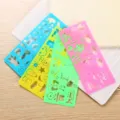 Kit de pochoirs de dessin colorés pour enfants avec motifs créatifs pour l'école - Style sans Emballage / Lot de 4
