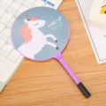 Purple cartoon unicorn fan-shaped ballpoint pen with 'Wake Up' design for students - Purple
