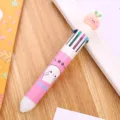 Vue détaillée d'un joli stylo à bille rétractable cochon 10 couleurs pour journal - Série Rose (LJ-R397A) / Rose