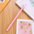 Cute pink unicorn gel pen with cartoon topper for school students and office stationery - Pink