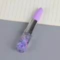 Cute lipstick-shaped gel pen with purple flowing glitter and star sequins inside - 0.5mm / Light Purple