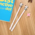Cute panda cartoon gel pen set for school or office, creative stationary for kids and students - 0.5mm / Set of 4 / White